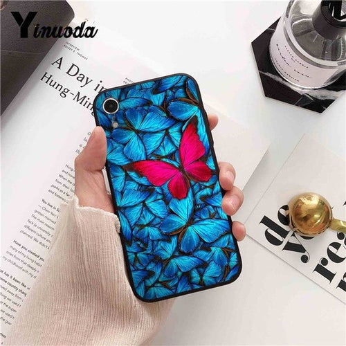 water colorful butterfly Luxury High-end Protector Phone Case for iPhone